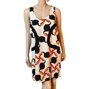 Totem Mini Birds Retro Dress 60s Inspired Size 2 Sleeveless Side Pockets